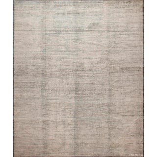 Large Size Modern Solid Abstract Design Cream Color Wool Pile Area Rug For Sale