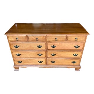 Vintage 1970's Solid Hard Rock Maple Dresser For Sale