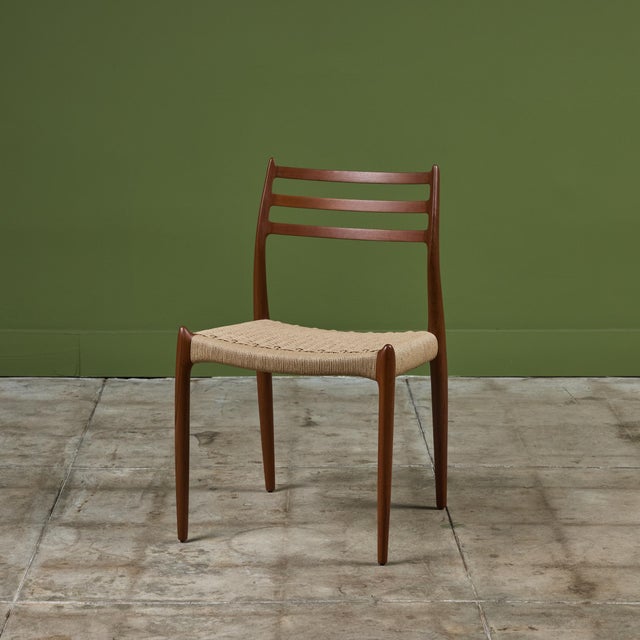 Mid-Century Modern Model 78 Teak Dining Side Chair by n.o. Møller For Sale - Image 3 of 12