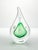 1990s Adam Jablonski Art Glass Teardrop “Pear” Green Paperweight Sculpture For Sale - Image 4 of 8