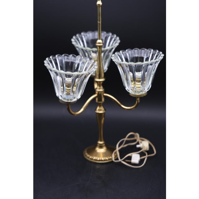 1940s Large Size Art Decò Murano Glass Table Lamp For Sale - Image 6 of 13