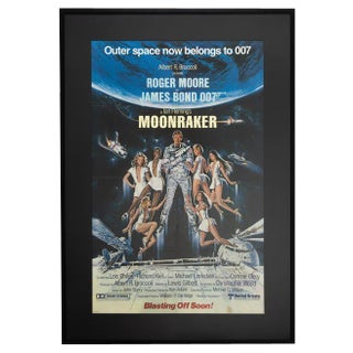 Moonraker Film Announcement Poster with Roger Moore For Sale