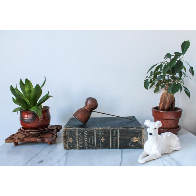 Vintage Turkish Embossed Copper Coffee Pot Ladle W/ Brass Handle For Sale - Image 4 of 10