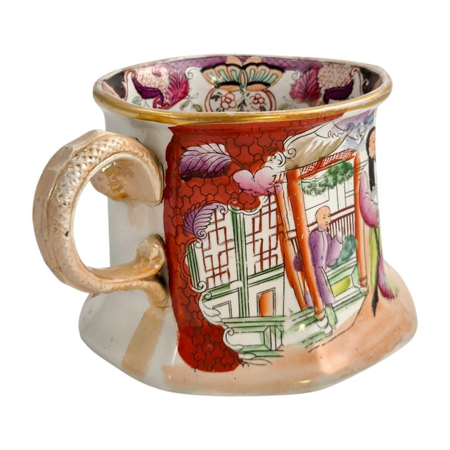 Red Scale Conversation Cider Mug with Hydra Handle from Mason's Patent Ironstone, 1820s For Sale - Image 4 of 16