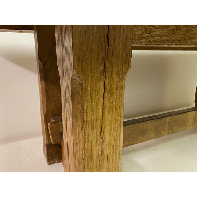 Belgian Brutalist Oak Dining Table, 1960s For Sale - Image 12 of 16
