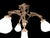 Gold 19th Century French Medieval Gothic Revival Bronze Four-Light Chandelier with Frosted Glass with Gryphons Gargoyles Dragons, 1890s For Sale - Image 8 of 13