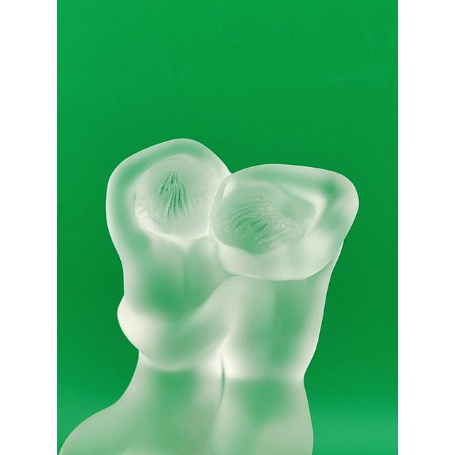 Renaissance 1950s Rare LALIQUE Crystal "Le Faune" Figurine Dancing Nude Lovers Pan (Faun) & Diana For Sale - Image 3 of 18