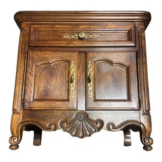 Hickory Manufacturing Company French Provincial Oak Nightstand or Side Table For Sale