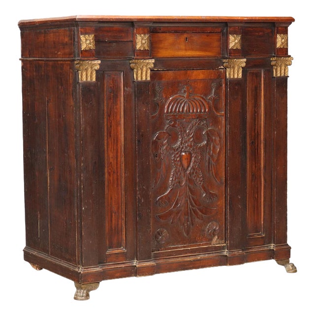 Credenza in Walnut and Fir For Sale