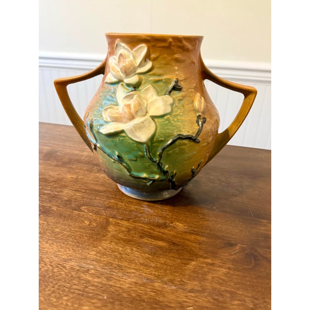Roseville Magnolia Terra Cotta Vase For Sale - Image 6 of 12