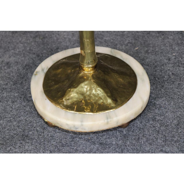 Hollywood Regency Pair Anthony Redmile Attributed Brass and Ostrich Egg Candle Sticks For Sale - Image 3 of 11