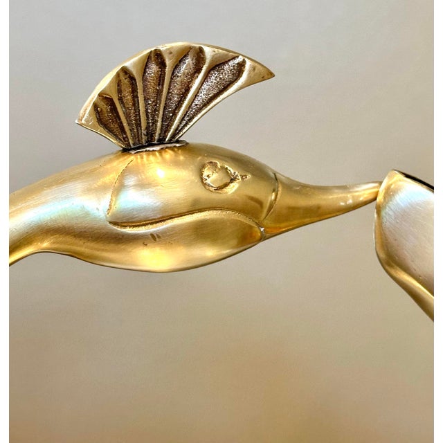 Dolbi Cashier Dolbi Cashier Swan Solid Brass Statue Polished Peacock Figure MCM Brass Swan For Sale - Image 4 of 7