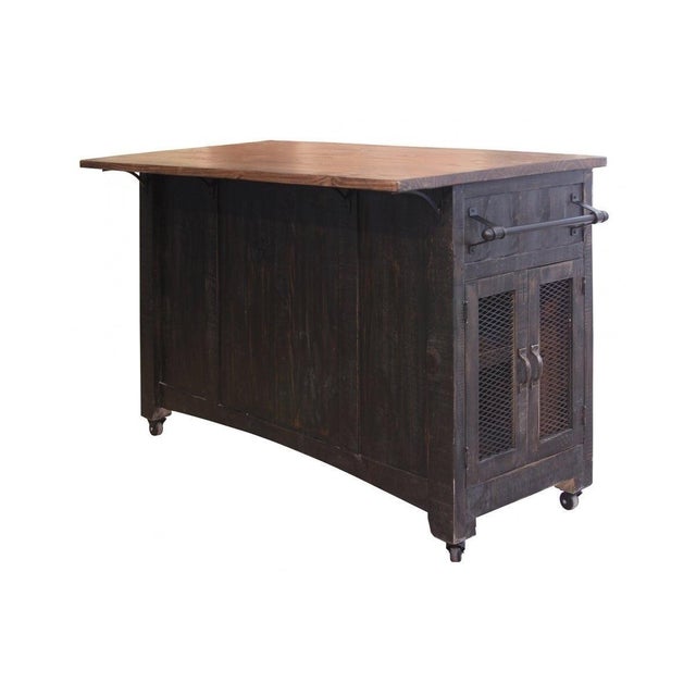 Greenview Kitchen Island - Distressed Black For Sale - Image 4 of 6