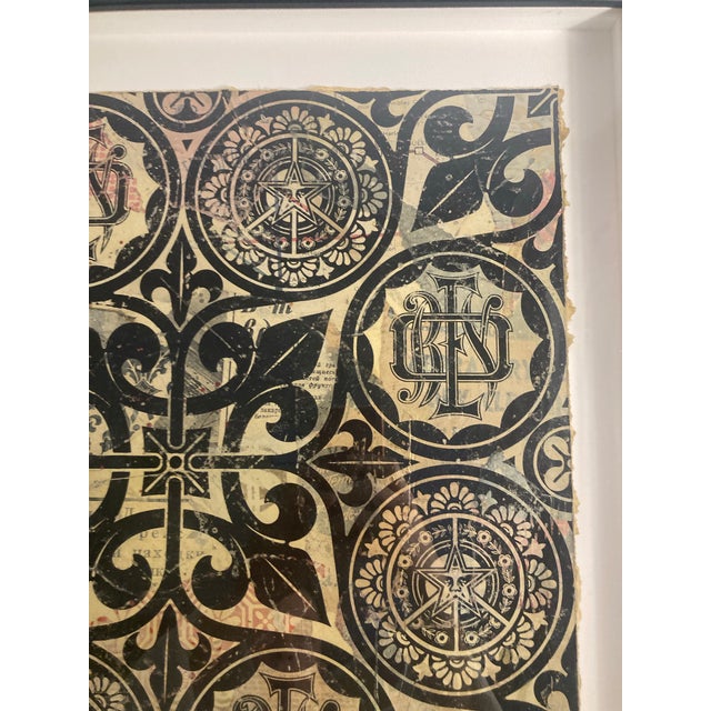 Shepard Fairey Ap Rise Above Peace Patterns Hand Painted Mixed Media Collage Ap 1/1 2006 For Sale - Image 9 of 12