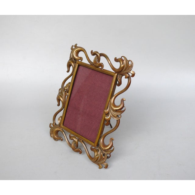 Art Nouveau Style Handmade Floral Picture Frame in Brass, Germany, 1890s For Sale - Image 6 of 18
