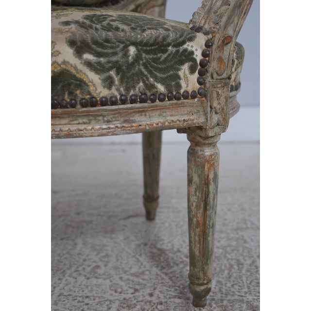 Pair Vintage French Louis XVI Painted Armchairs For Sale In Philadelphia - Image 6 of 18