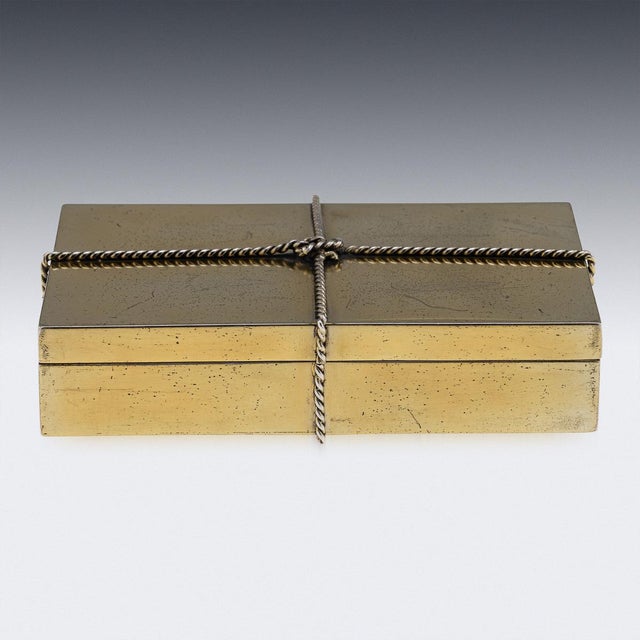 Vintage 20th Century Italian Gilt Silver Cigar Box from Tiffany & Co, 1960s For Sale - Image 3 of 17