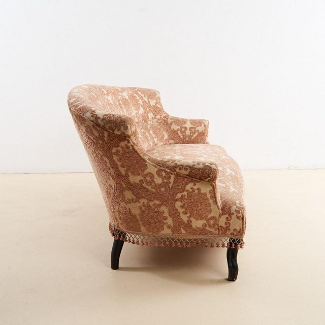 Sofa in Wood and Damask Fabric For Sale - Image 5 of 7