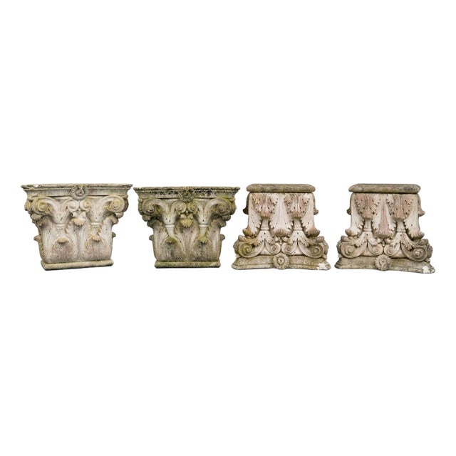 Corinthian Stone Capitals, 1800s, Set of 4 For Sale