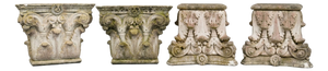 Corinthian Stone Capitals, 1800s, Set of 4