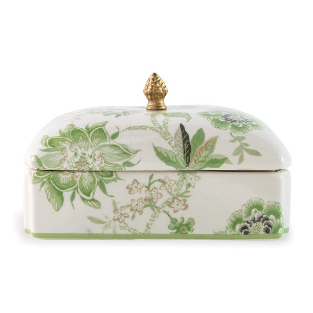 Ceramic Williamsburg for Port 68 Braganza Green Box For Sale - Image 7 of 7