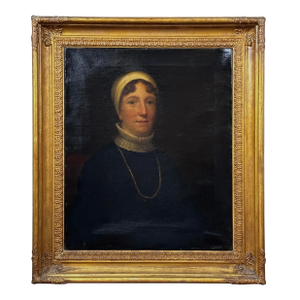 Antique 19th Century Victorian Portrait of a Woman, Framed (Oil on Canvas)