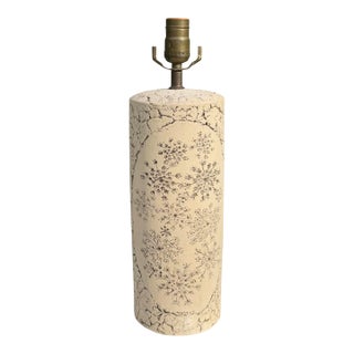 Vintage Curtis Faux Plaster Botanical Table Lamp For Sale