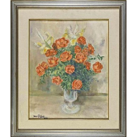 Italian Artist, Flower Vase, Late 20th Century, Oil Painting, Framed For Sale - Image 4 of 4