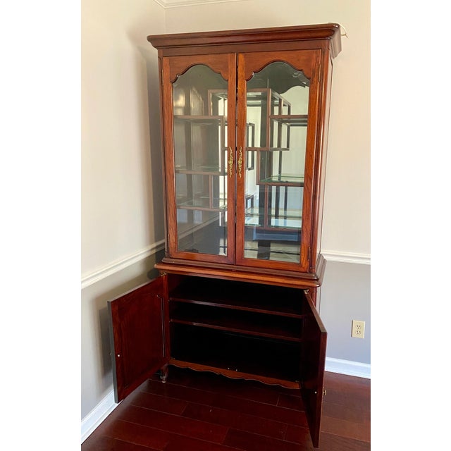 1980s Custom Designed, Hand Carved Solid Rosewood China Cabinet For Sale In Raleigh - Image 6 of 8
