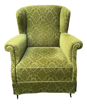 Vintage Danish Green Velvet Relax Chair, 1950s
