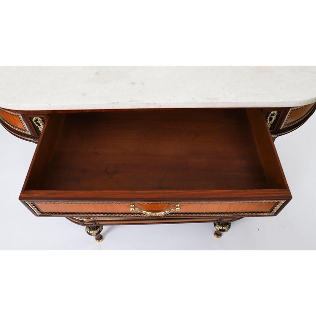 Antique 19th Century French Ormolu Mounted Carrara Marble Top Console Tables, Set of 2 For Sale - Image 11 of 18
