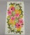 Mid-Century Modern Vintage Vera Pink, Green and Yellow Floral Linen Tea Towel For Sale - Image 3 of 4