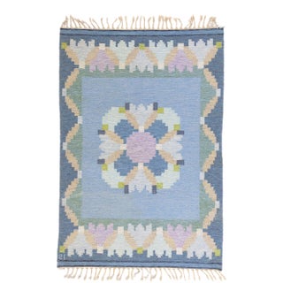 Ingegerd Silow Vintage Swedish Rollakan Rug, 04'07 X 06'08 For Sale