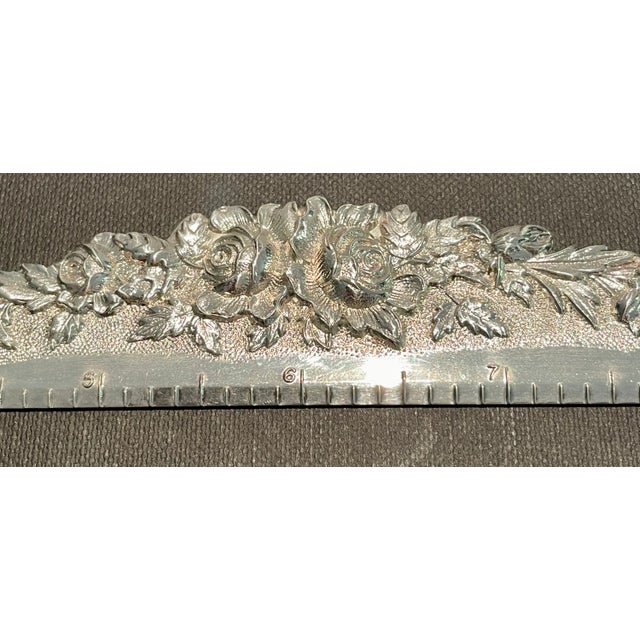 Metal Vintage S. Kirk and Sons Hand-Chased "Repoussé" Sterling Silver 12 Inch Ruler For Sale - Image 7 of 13