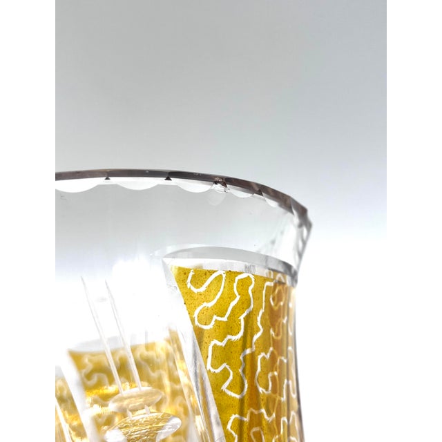 Antique Bohemian Biedermeier Crystal Vase attributed to Moser Carlsbad, 1850 For Sale - Image 12 of 16