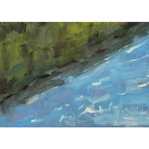 Textile Sparkling Waters, Modern Impressionist Waterscape For Sale - Image 7 of 8