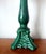 Vintage Green Ceramic Lamp and Custom-Made Lampshade, 1950s, in Flawless conditions. Designed 1950 to 1959 European Plug...