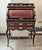French Roll Top Secretary Desk With Marquetry Inlay & Bronze Accents For Sale - Image 4 of 5