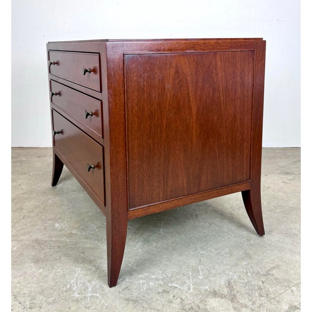 1990s Vintage Barbara Barry / Baker Style Mahogany Commode / Side Table / Nightstand For Sale - Image 5 of 12
