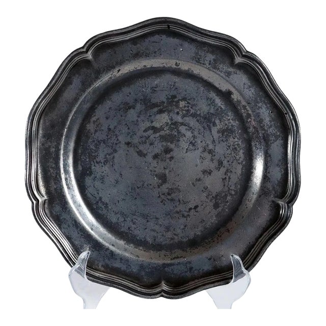 European Pewter Wavy Edge Multi-reed Plate For Sale