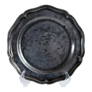 European Pewter Wavy Edge Multi-reed Plate