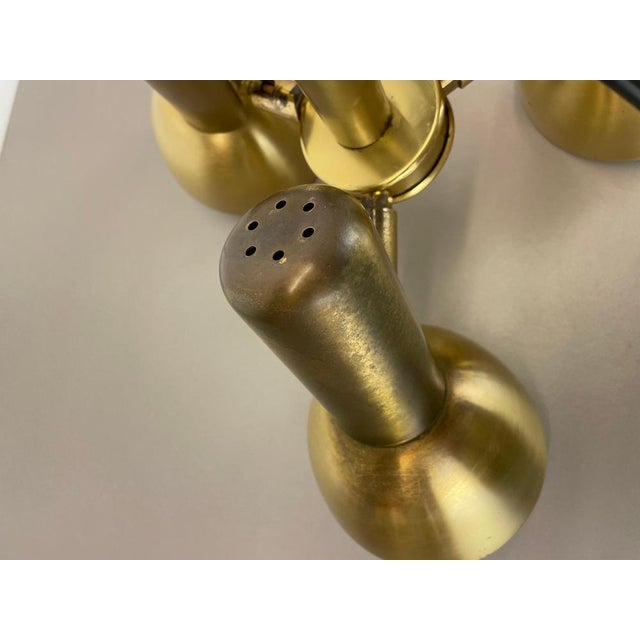 Brass 3-Spot Hanging Light by Koch and Lowy for OMI Lighting, Germany, 1970s For Sale - Image 17 of 18