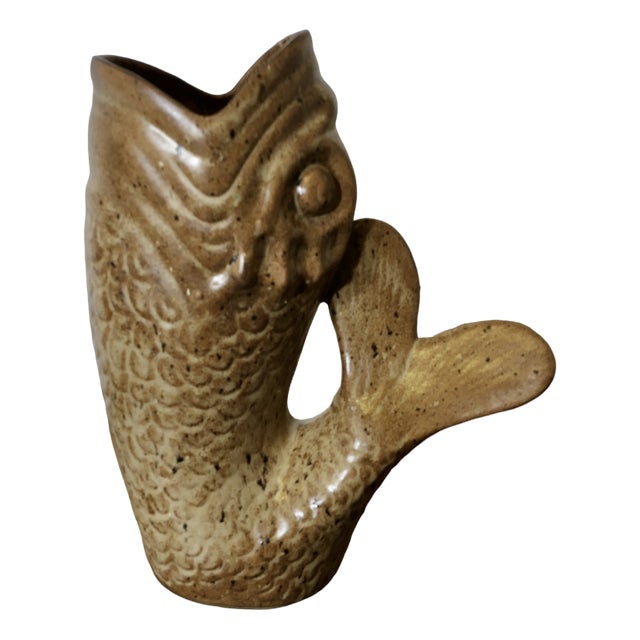 Giant French Fish Jug from Vallauris, 1950s For Sale