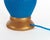 Mid-Century Modern British Blue and Bronze Gilt Chalkware Table Lamp, 1960s For Sale - Image 4 of 5