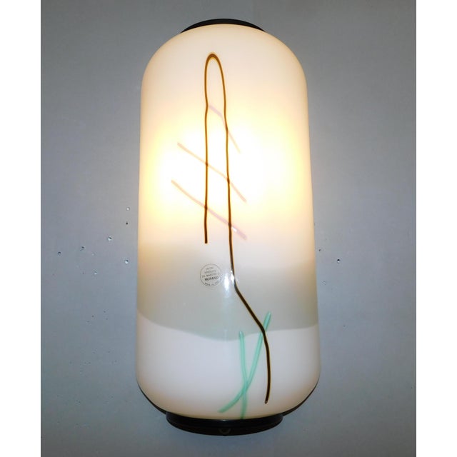 1960s 20th Century Frosted White Murano Sconces, a Pair For Sale - Image 5 of 7