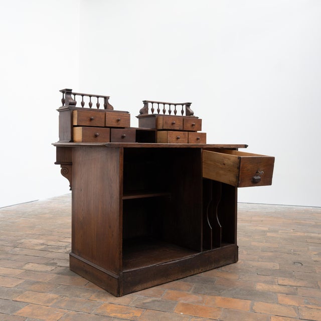 Oak Pharmacy Counter, 1900 For Sale - Image 6 of 10