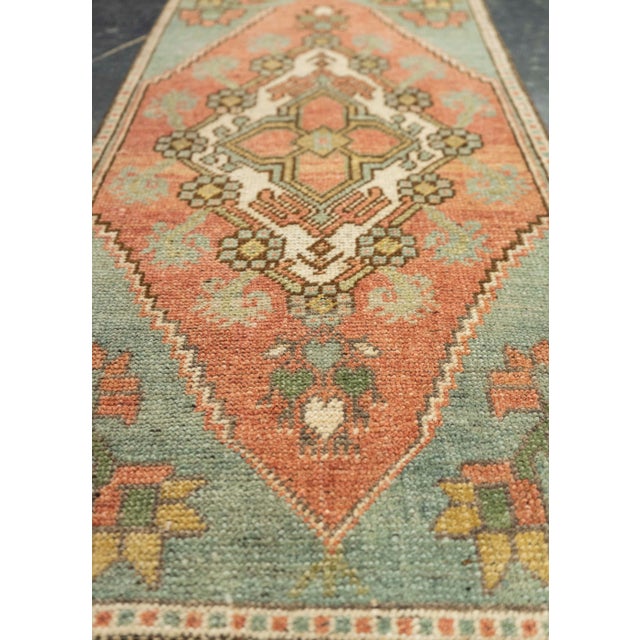 Turkish Turkish Mini Rug Oriental Hand Knotted Vintage Rug 1'5" x 2'11" #21294 For Sale - Image 3 of 8