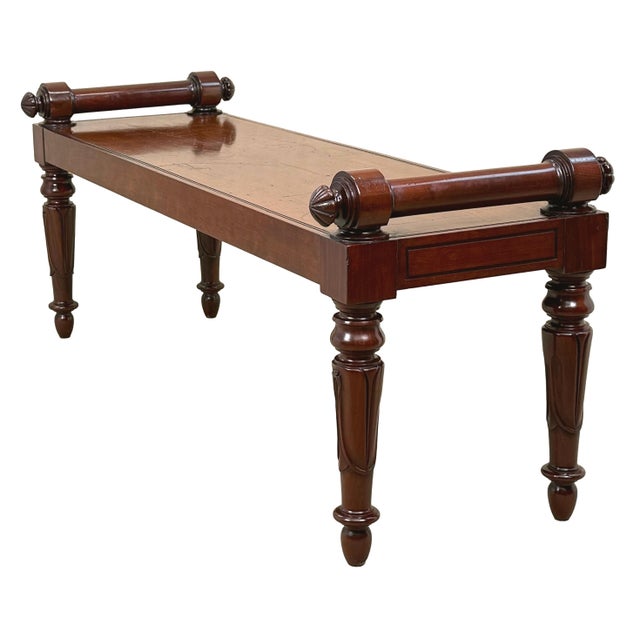 Brown Large Early 19th Century Regency Mahogany Window Seat For Sale - Image 8 of 12