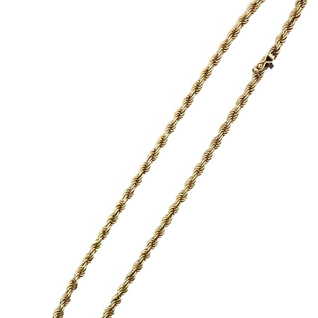 Vintage Rope Chain Necklace 14k For Sale - Image 4 of 5