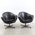 Vintage Swivel Chairs in Black Synthetic Leather with Chrome Bases, 1990, Set of 2, in Good conditions. Designed 1980 to 1989